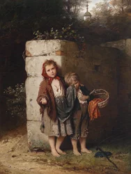 Begging Children, signed, dated, labeled Meyer von Bremen